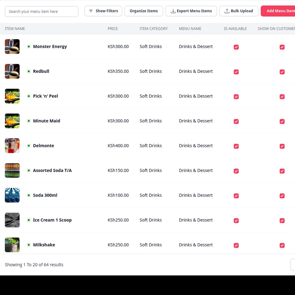 Control Menus, Prices, Photos, And Availability